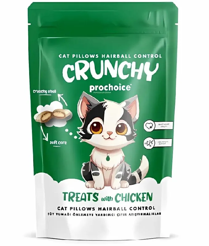    - Hairball control cat food  Prochoice - Crunchy Hairball Control Cat Treats With Chicken 60g
