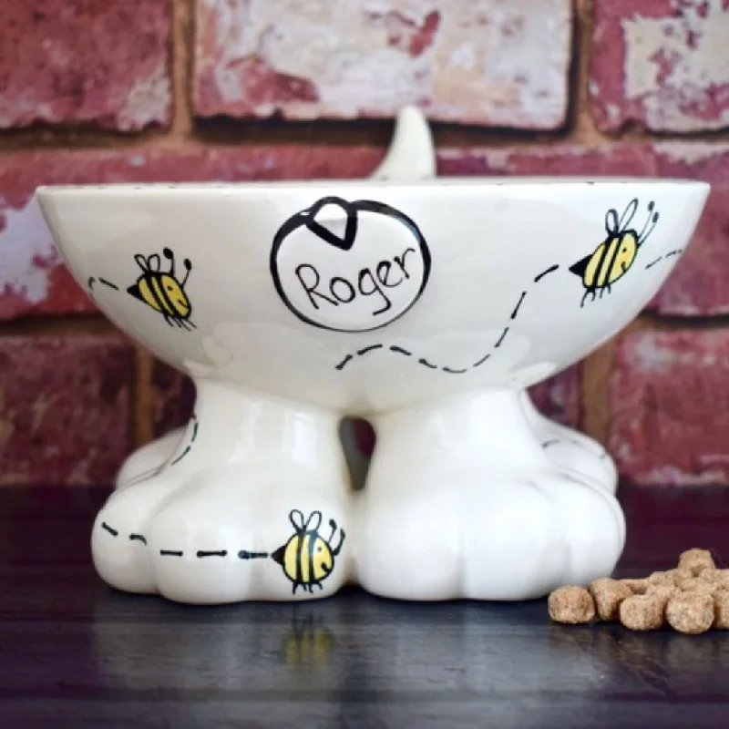 - Summer pet ice matPersonalised Ceramic Busy Bee Dog Legs Bowls