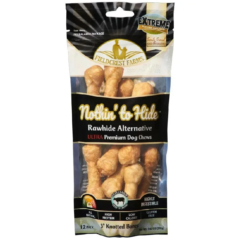 - Natural latex pet mattressFieldcrest Farms Nothin' To Hide Ultra Knotted Bone Dog Treat Beef
