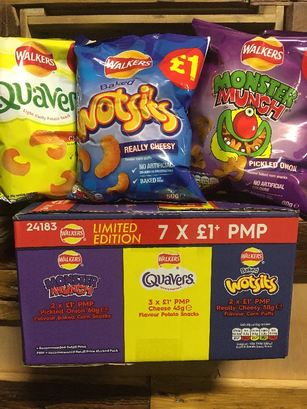 - Smart cat litter box with automatic cleaningWalkers 7x Share Bags (3x Quavers, 2x Wotsits & 2x Monster Munch)