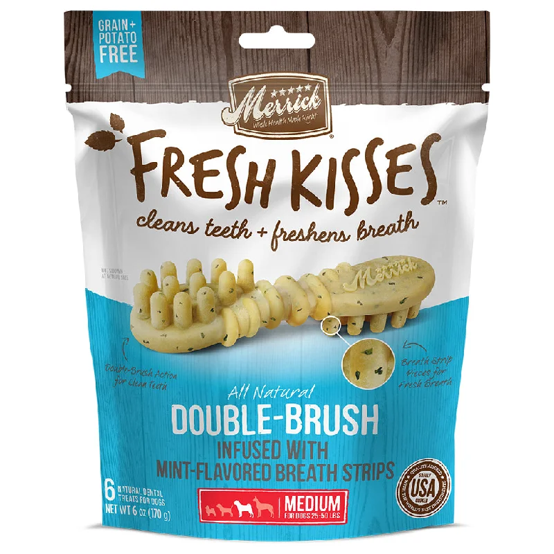 - The effect of dog food on dental healthMerrick Fresh Kisses Mint Breath Strips - For Medium Dogs (25-50 lbs) - The effect of dog food on dental healthMerrick Fresh Kisses Mint Breath Strips - For Medium Dogs (25-50 lbs)