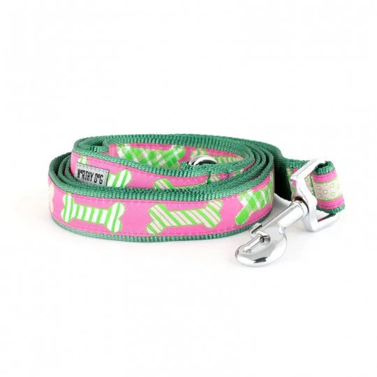  . **Pet traction rope is anti-explosion**Preppy Bone Pink Dog Lead