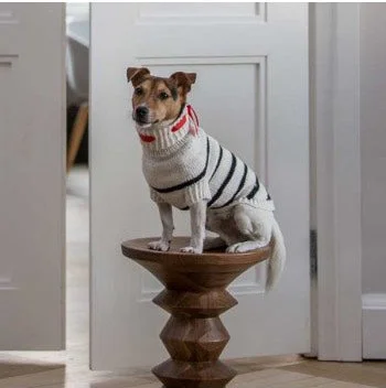 - Summer pet ice matWooldog Black & White Marine Stripe Hand-Knitted Dog Jumper