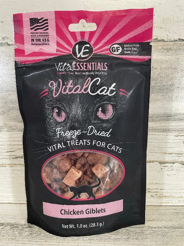    - Cat food for digestive health  Vital Essentials Freeze-Dried Chicken Hearts Cat Treats 0.8oz