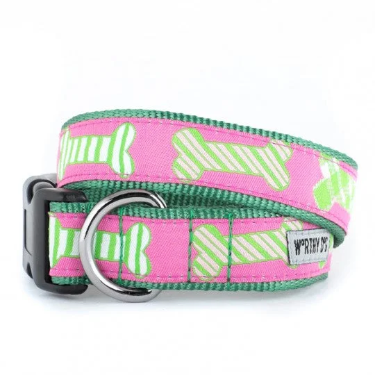### General pet accessoriesPreppy Bones Pink Dog Collar