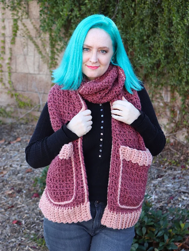  -Explosion-proof leash FOR LARGE dogsCrochet Kit - Lila Pocket Scarf