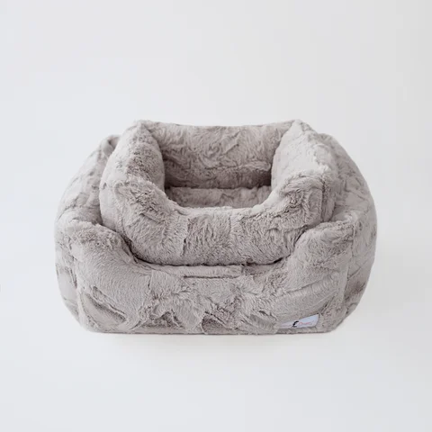  . **Pet backpack is breathable**Taupe Luxe Dog Bed