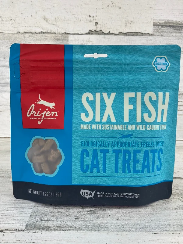    - Recommended online stores for cat food  Orijen Six Fish Cat Treat 1.25oz