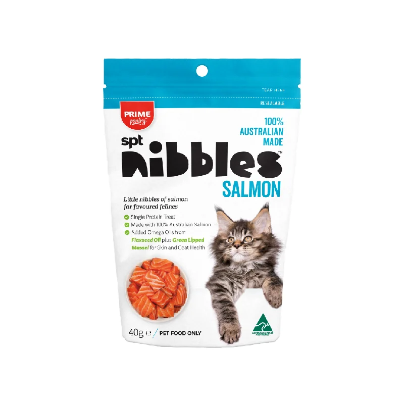    - Cat food nutritional analysis  Prime100 PANTRY Nibbles Salmon Cat Treats 40G