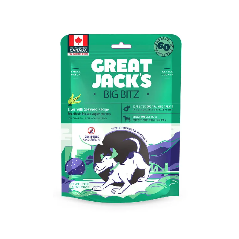 - Food for picky dogsGreat Jack's Big Bitz Dog Treats - Liver with Seaweed Recipe
