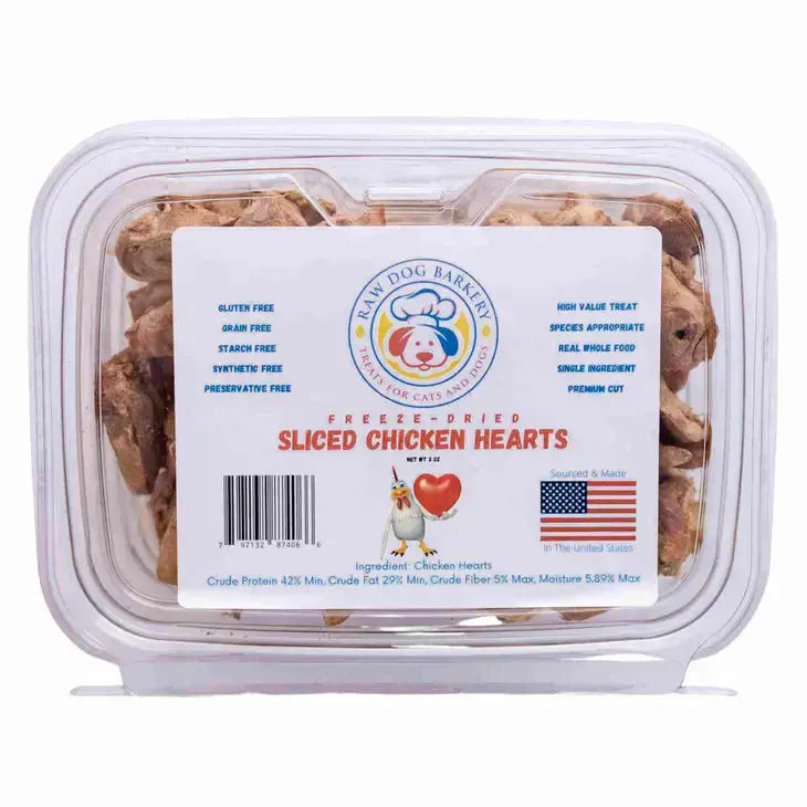 - Organic cotton dog bibsRaw Dog Barkery Chicken Hearts Sliced Freeze-Dried Dog Treats 1LB Bulk