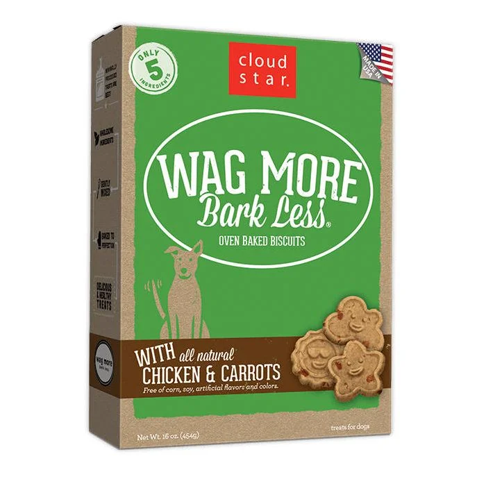 -Chicken-flavored dog foodCloud Star Wag More Bark Less Oven Baked Biscuits Chicken & Carrots 3lb
