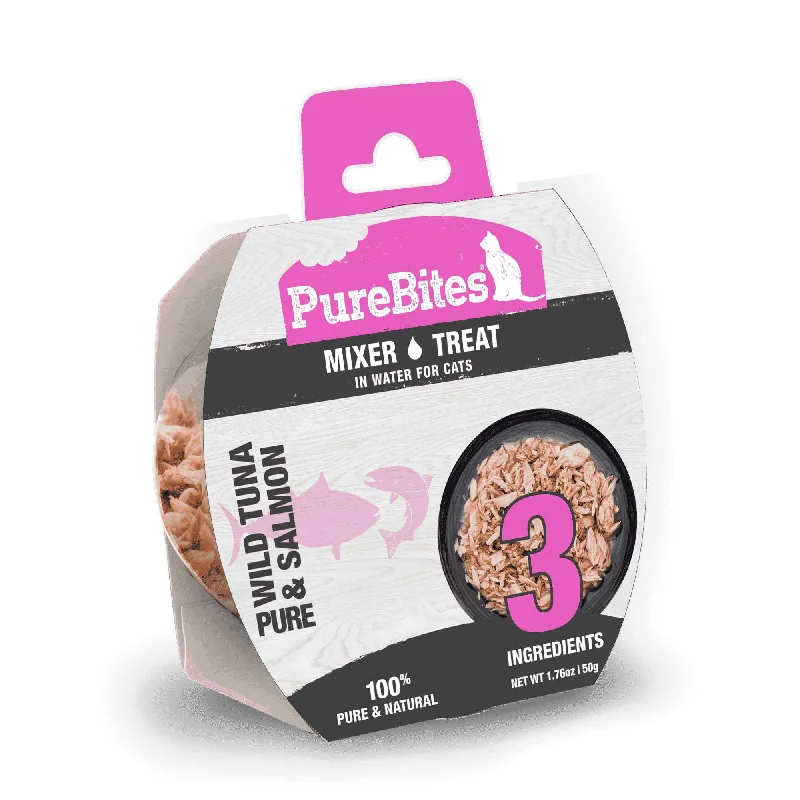 - Organic cotton dog bibsPureBites Mixers Wild Skipjack Tuna & Wild Alaskan Salmon in Water Cat Food - Organic cotton dog bibsPureBites Mixers Wild Skipjack Tuna & Wild Alaskan Salmon in Water Cat Food