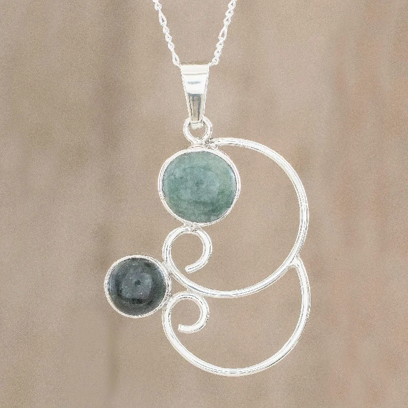 - Pet monitor with cameraMaya Treasures Swirl Pattern Jade Pendant Necklace from Guatemala