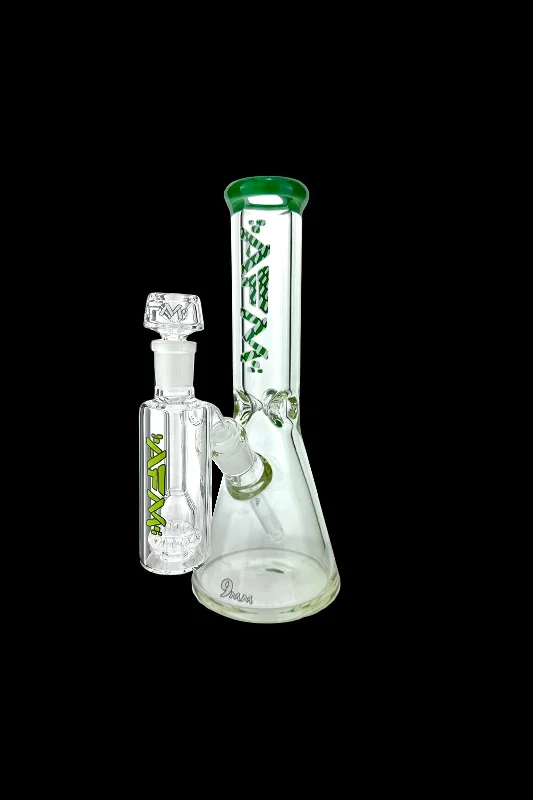 ---AFM Glass Candy Cane 9mm Glass Beaker Bong Set