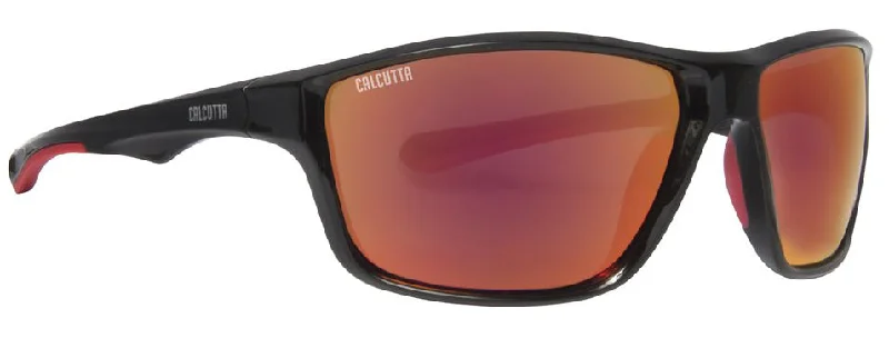Shiny Black/Orange Fire Mirror Lens