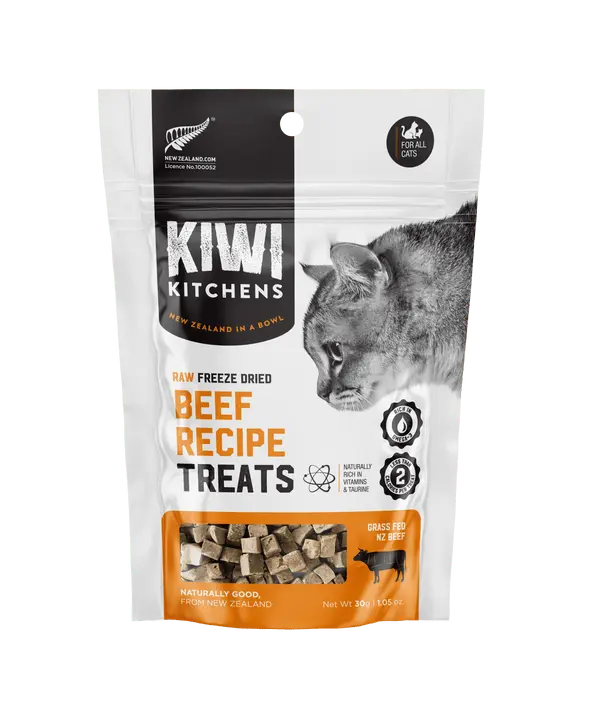    - Cat food for dental health  Kiwi Kitchens Raw Freeze Dried Beef Cat treats 30G