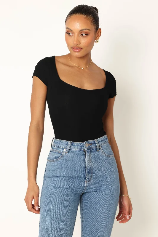 - Organic cotton dog bibsNatalie Bodysuit - Black