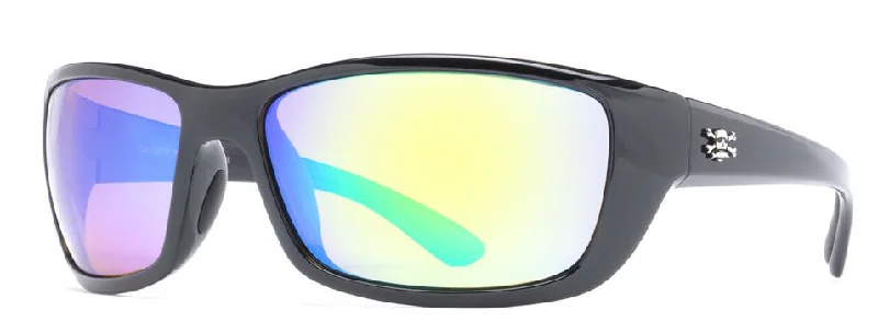 Shiny Black/Green Mirror Lens