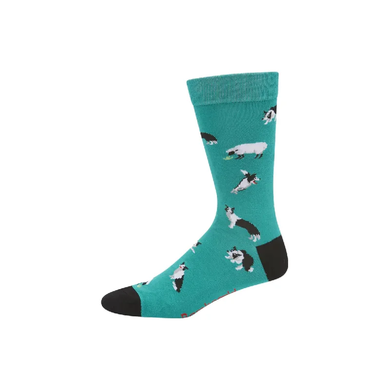 - Air box TSA certified check-inBamboozld Men's Border Collie Bamboo Sock Green