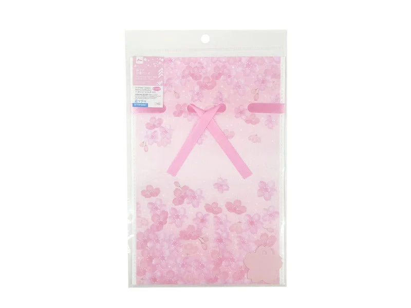 - Summer pet ice matDrawstring Plastic Bag with Bottom Gusset Japanese Cherry Blossom 11.81in x 7.87in x 3.14in