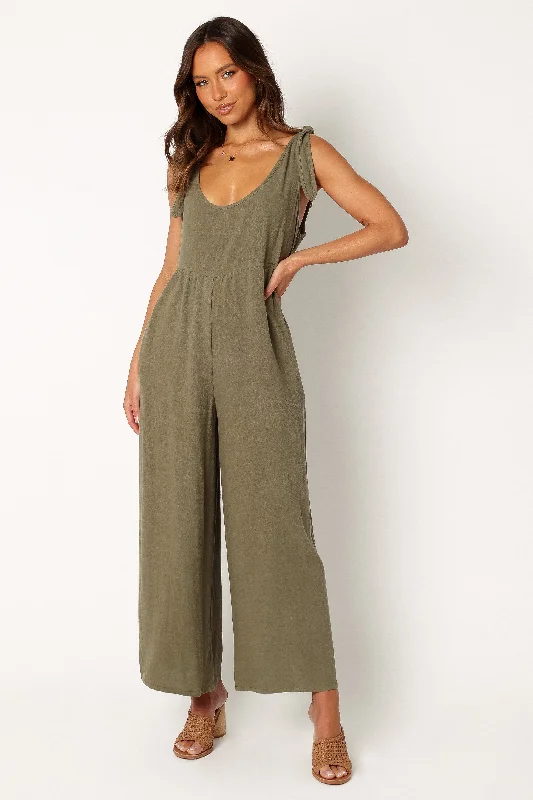 - Dog disposable foam shower gelAyla Linen Jumpsuit - Olive