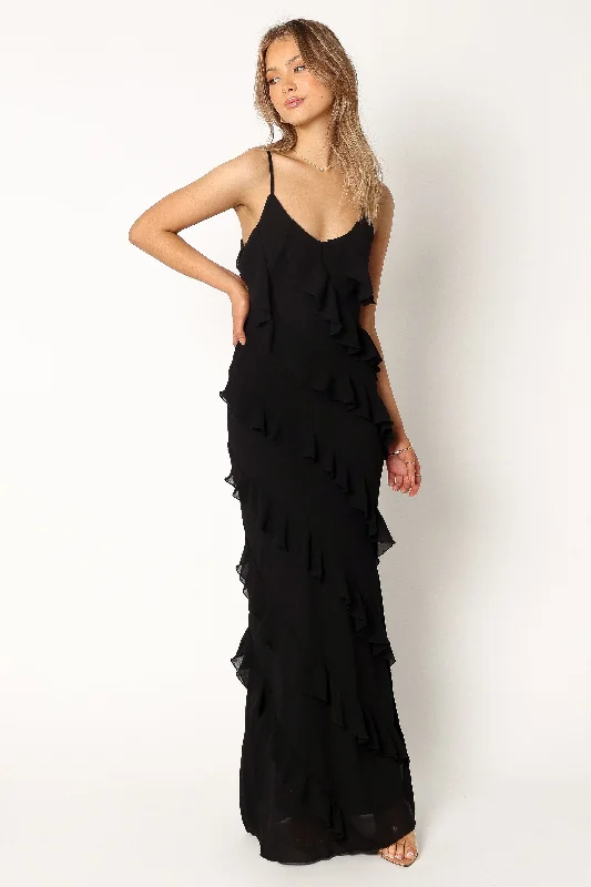  -Anti-scratch sofa protective coverCiao Ruffles Maxi Dress - Black