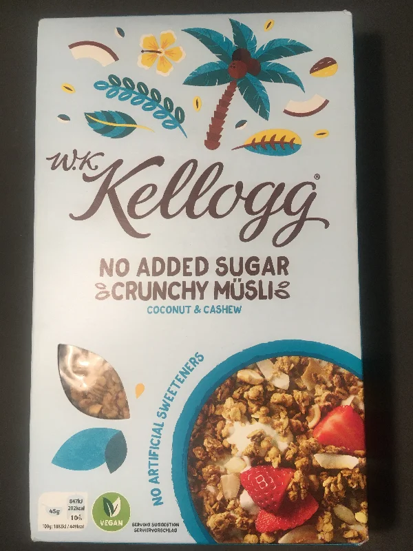 ---Kellogg No Added Sugar Crunchy Musli with Coconut & Cashew 400g