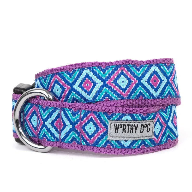  . **Dog muzzle is breathable**Graphic Diamond Purple Dog Collar