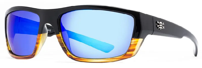 Wood Grain/Blue Mirror Lens