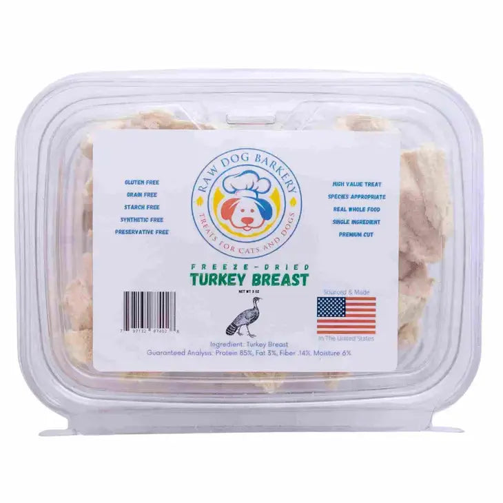 Pet ProductsRaw Dog Barkery Turkey Breast Freeze-Dried Dog Treats 3oz