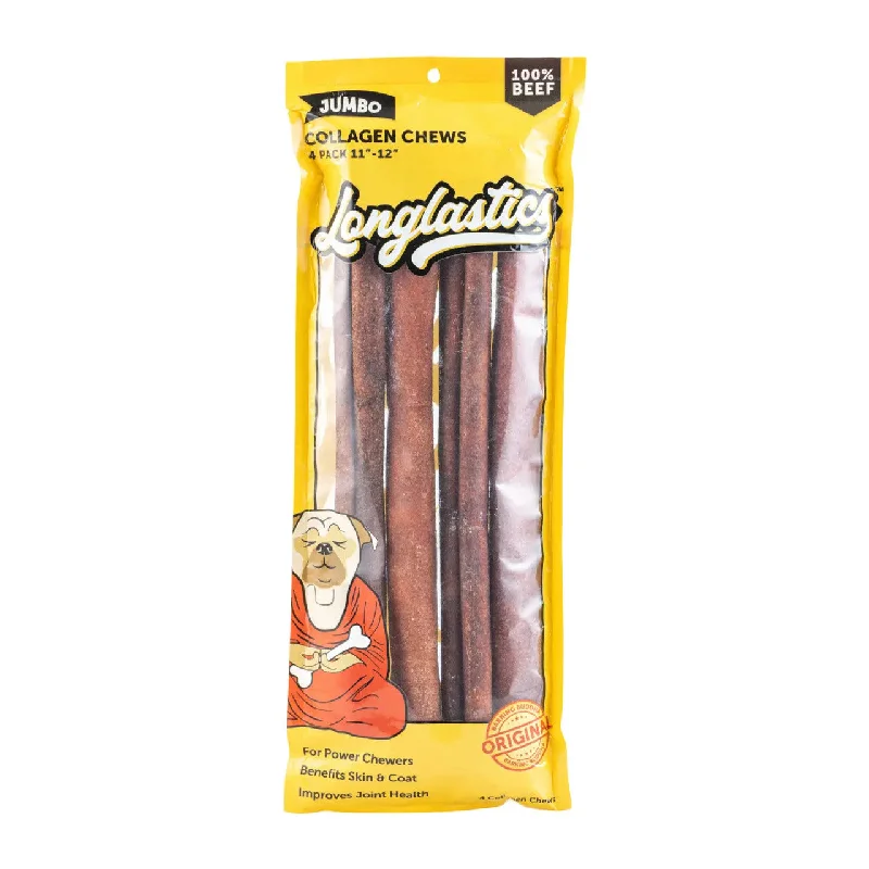 - Teething and chewing toys for puppiesLonglastics™ Jumbo Collagen Stick 11" to 12" (4 Pack) for Large to XL Dogs / Power Chewers