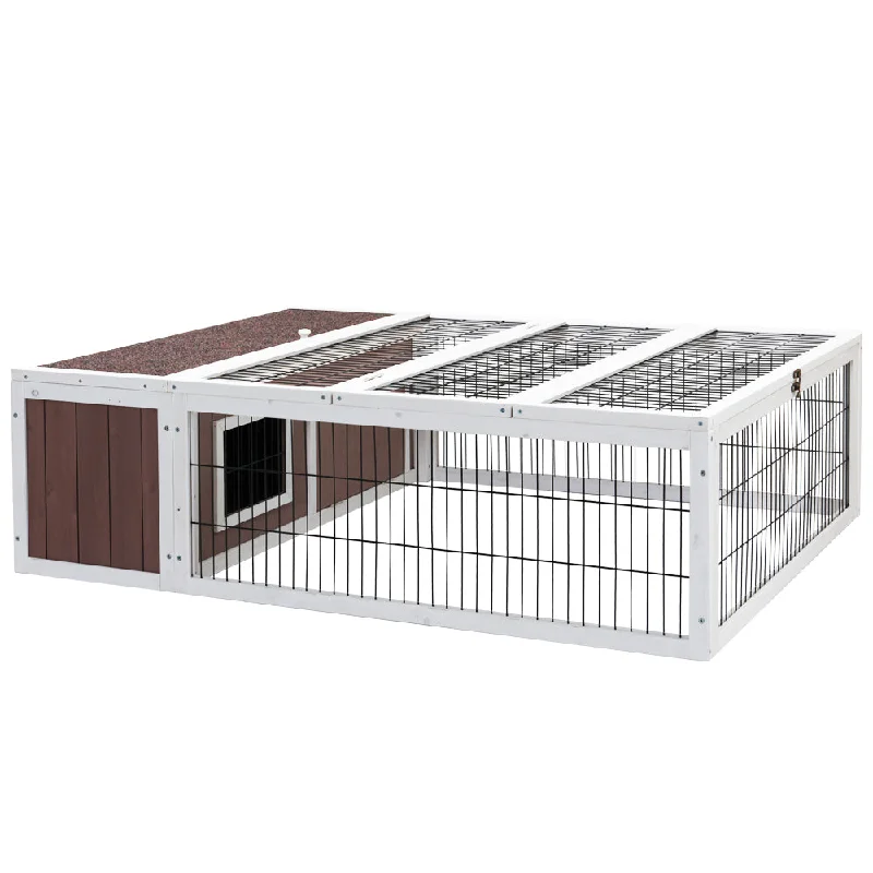 - Natural latex pet mattressi.Pet Rabbit Hutch 124cm x 90cm x 35cm Chicken Coop Large Outdoor Wooden Run Cage House