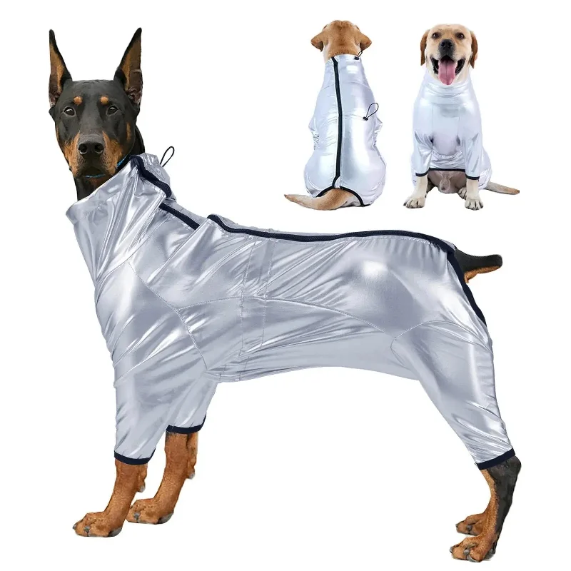 ---Anniepaw Space Odyssey Silver: Waterproof Dog Jumpsuit for Cool Canines