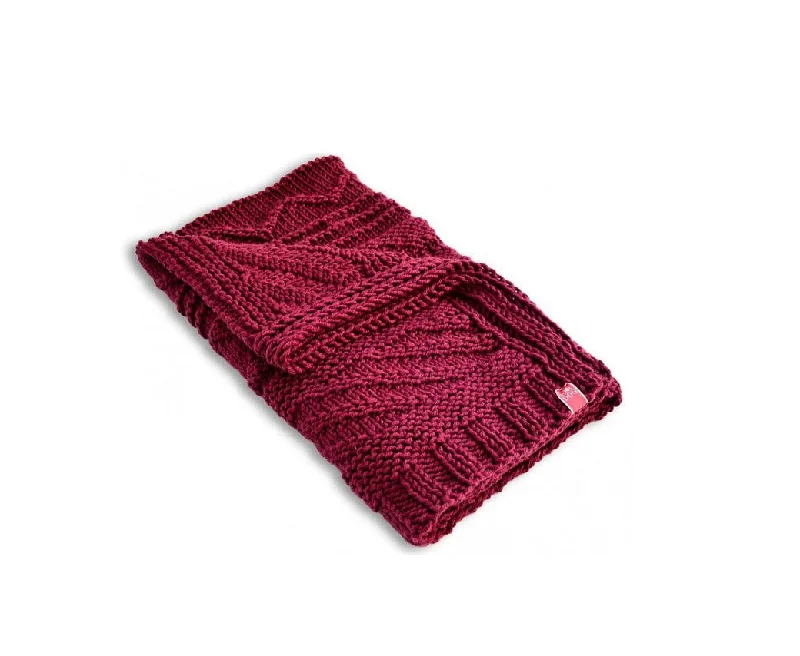 - Organic cotton dog bibsWooldog Chunky Hand-Knitted Cornfield Pet Blanket Burgundy